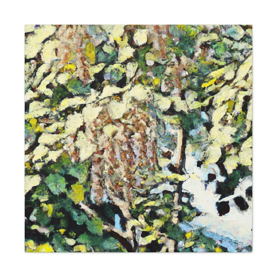 Elm Tree Pointillism - Canvas
