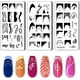 thumbnail image 1 of Juego de 3 placas para estampar uñas con diseño francés: ondas y rayas, y placas de acero inoxidable para manicura de salón., 1 of 9