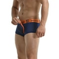 thumbnail image 2 of Nebesheii Men's Sexy Boxer Briefs Open Front Underwear,Mesh Breathable Fun Underpants(Navy,M, 2 of 4
