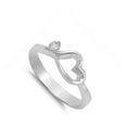 thumbnail image 4 of White Cubic Zirconia Heart Cutout Love Ring 925 Sterling Silver Band Jewelry Female Male Size 9, 4 of 4