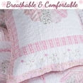 thumbnail image 2 of Cozy Line Vintage Pink Daisy Field Calico Floral 100% Cotton Quilt Set, Queen Set, 2 of 5