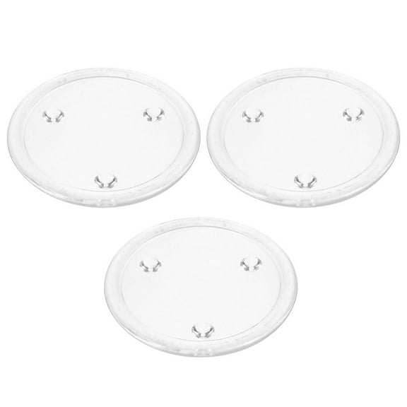 FELTECHELECTR  3 Pcs Glass Round Candle Plates Scented Holder Modern Banquet