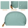 thumbnail image 3 of Half Moon Makeup Bag Small Half Moon Cosmetic Beauty Bag for Purse Cosmetic Organizer Light Blue Beige, 3 of 8