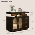 thumbnail image 2 of RGB LED Coffee Bar Cabinet Kitchen Storage Cabinet & Sideboard Buffet Cabinets - Wood Coffee Bar Table with Shelf Capacity for Dinning Room/Living Room/Kitchen(Black), 2 of 6