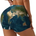 thumbnail image 1 of Balery World Map Pantalones cortos de entrenamiento estampados para mujer, sin costuras, ajustados, para gimnasio, yoga, correr, deportes, ejercicio activo, fitness.-Large, 1 of 8