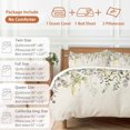 thumbnail image 6 of Queen 4 Piece Bedding Set Vintage Eucalyptus Leaves Soft Breathable Duvet Cover and Pillowcase,Country Leaves on Linen Duvet Cover Set Washable Bed Sheets for Bedroom Dormitory Guest Room, 6 of 8
