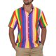thumbnail image 1 of CAMISA DE HOMBRE DE RAYAS INSPIRE CHIC DE MANGA CORTA CON BLOQUEO DE COLOR L PARA PLAYA EN COLOR LILA Y MORADO, 1 of 7