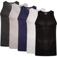 thumbnail image 1 of Keanu Mens Ribbed Cotton Blend Fitted Vest Top (Pack of 6), 1 of 4