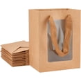 thumbnail image 1 of 10 Paquetes de Bolsas de Papel con Ventana - Bolsas de Regalo Kraft de 20x15x10cm con Ventana Transparente para Envolver Regalos de Dulces de Navidad y Halloween, 1 of 5