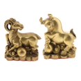 thumbnail image 1 of Conjunto De 2 Unids Zodíaco Shengxiao Escultura Animal Estatuilla De Colección Estatuas De Decoración De Fengshui - 2 Unids Cabra + Buey BLESIY Adorno de animales chinos, 1 of 7