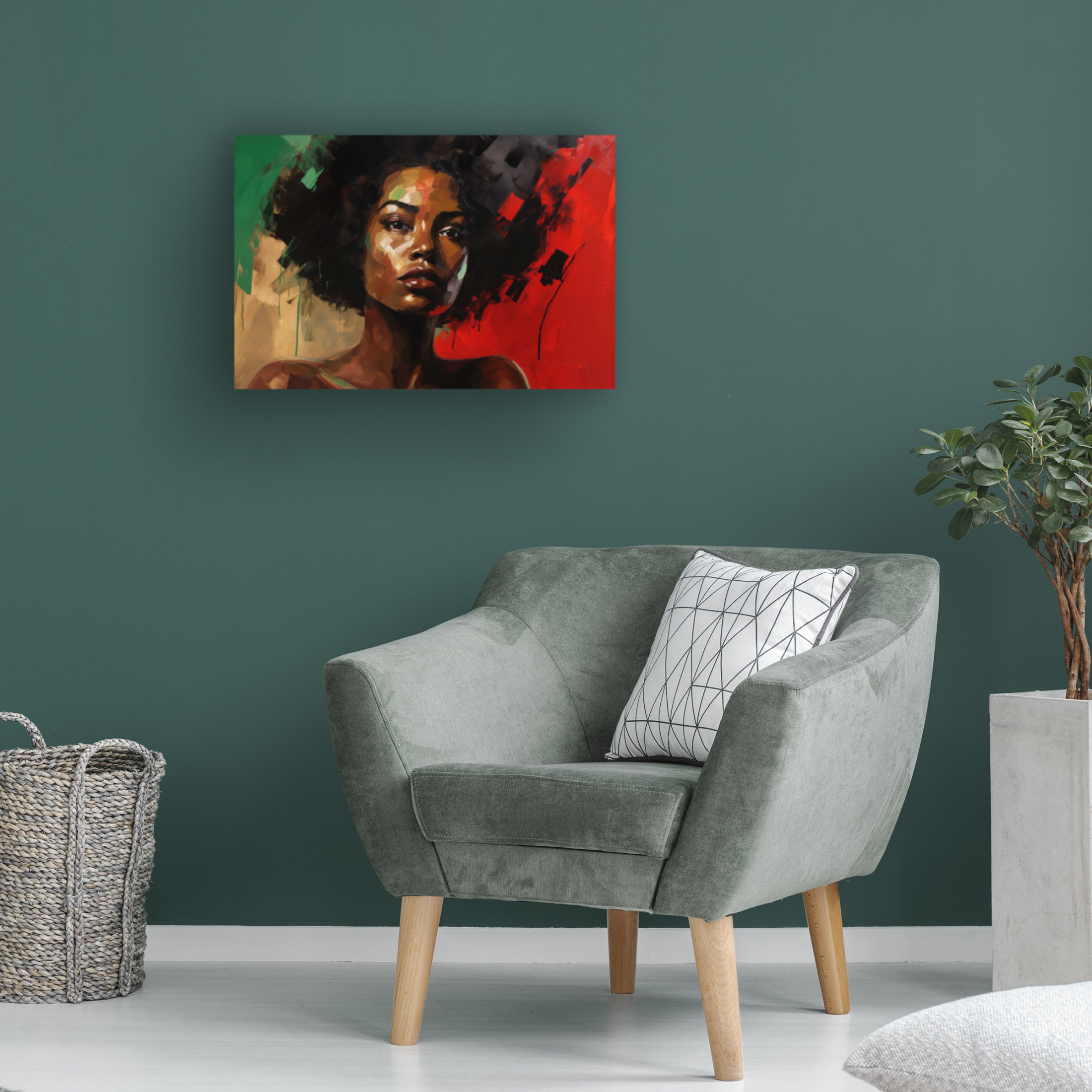 Canvas Wall Art - Ray Heere 'Colorful Model 21' Wall Art for Living Room, Bedroom, or Office Décor by Trademark Fine Art - 47 x 30 Inches