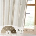 thumbnail image 5 of NICETOWN Taupe Striped Curtains for Kitchen, Linen Curtains Light Filtering Back Tab Farmhouse Rustic Drapes for Bedroom, 52"x63", 2 Panels, 5 of 8