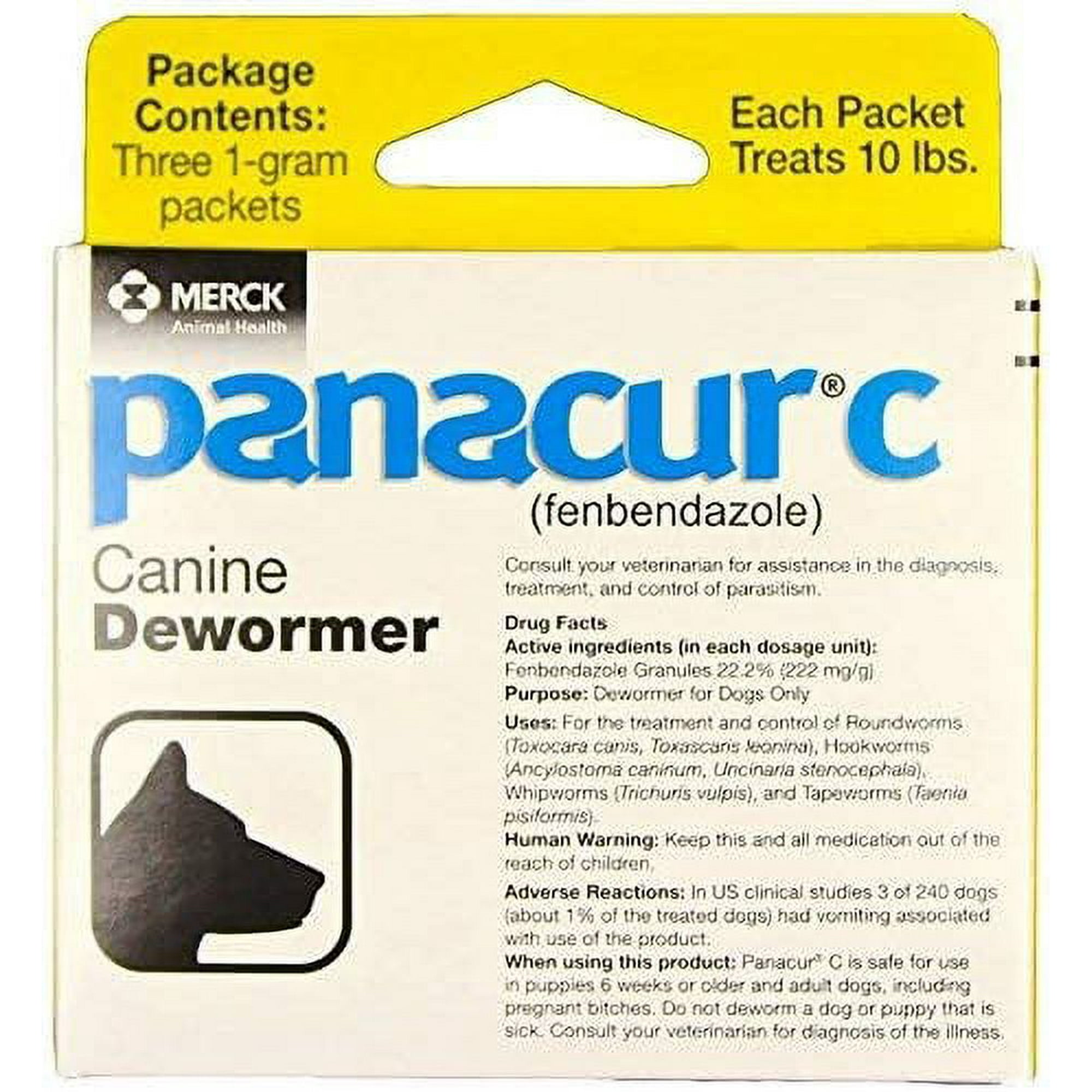 Panacur Canine Dewormer 1 gram (4-Pack)