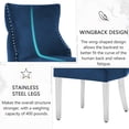 thumbnail image 5 of Modern Velvet Upholstered Button Tufted Dining Chairs with Metal Legs Set of 2, Dark Blue, 5 of 8