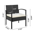 thumbnail image 2 of Manhattan Comfort Noli 3-Piece Rattan Patio Conversation Set in Gray/Cream, 2 of 5