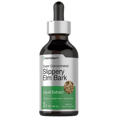 Slippery Elm Liquid Drops | 2 Fl Oz | Vegetarian Supplement for Men and Women | by Horbaach