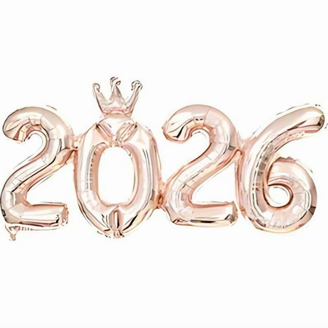 40 Inch 2026 Numbers Balloon New Years Eve Graduation Birthday Party Decorations