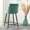 thumbnail image 5 of SAFAVIEH Kelsey Square Mid Back Counter Stool, Seafoam/Black, 5 of 13