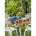 thumbnail image 2 of Vintage Elephants Outdoor Tablecloth - 60 Inch Round Dining Table Cover, Spring Summer Sunflowers Daisy Floral Waterproof Outdoor Table Cloth with Umbrella Hole & Zipper for Picnic/Patio/Party, 2 of 7