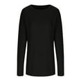 thumbnail image 5 of Womens Waffle Knit Shirts Drop Shoulder Long Sleeve Round Neck Casual Loose Pullover Oversized Fall Tops, 5 of 7