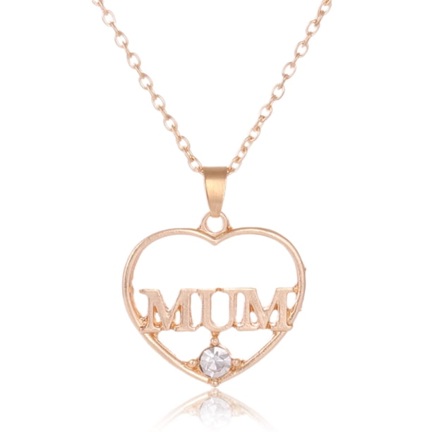 Collar para mujer, joyas para mujer, regalos de joyería para mujer, conjunto con diamantes de imitación, collar para mamá, colgante de corazón para el día de cumpleaños.