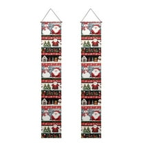 SEANATIVE Christmas Snowman Porch Flags Door Banner Xmas Santa Claus Hanging Front Porch Decor 2 PCS Welcome Sign Banner Door Hanging Banner for Holiday Outdoor