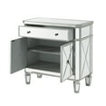thumbnail image 5 of Powell Deville 2-Door Single Drawer Indoor Console Table with Shelves, Mirrored Surfaces and Luxe Silver Wood, 5 of 25