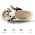 thumbnail image 6 of HYwys Open Toe Cute Cartoon Memory Foam Linen House Slippers for Women Indoor Outdoor Animal Slippers Womens Four Seasons Cow Slippers for Women and Men Non-slip Flat Slides, 6 of 10