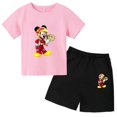 thumbnail image 2 of Conjunto de 2 piezas de camiseta y pantalones cortos de marca Disney de manga corta de verano para niños y niñas, conjuntos de moda para bebés de 2 a 12 años, 2 of 5