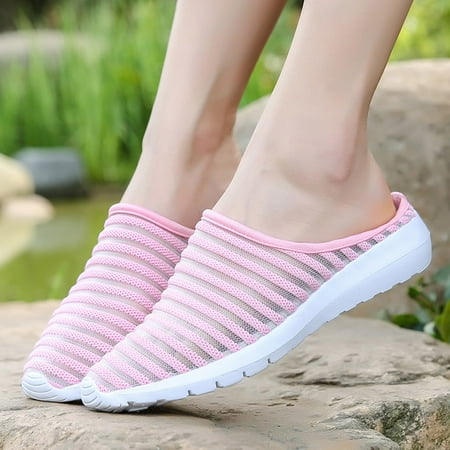 

Fashion Ladies Breathable Flat Bottom Non-Slip Half Drag Casual Shoes Sneakers