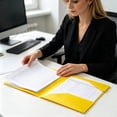 thumbnail image 5 of Two-Pocket File Folder with Inner Flap, Double Pocket Document Organizer Folder, Organizer Solution for Work Office Presentations (Yellow, 9.5''x12''), 5 of 6