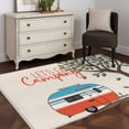 thumbnail image 3 of Let's Go Camping Area Rugs 3x5 ft Caravan RV Tree Spring Summer Vintage Washable Rug Non Slip Indoor Carpet Absorbent Floor Mat for Living Room Bedroom Dining Room, 3 of 9