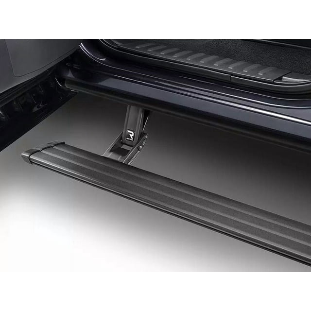 Amp Research Running Board 96140-01A PowerStep Vision; Textured; Black; Cast Aluminum; With Remote Operated LED Light System; Rocker Panel Mount; 600 Pound Load Capacity; 6 Inch Wide