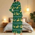 thumbnail image 5 of Fewfanhot Nightgowns for Women Cotton Long Sleeve Hooded Robe Night Gown Contrast Color Full Length Loungewear with Pockets, 5 of 9