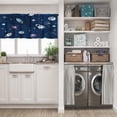 thumbnail image 5 of LALILO Kitchen Curtain Valance Colorful Cute Space Doodle Rod Pocket Window Curtain 52"x 18" Set of 2, 5 of 5