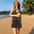 thumbnail image 3 of Lsque Vibrant Skull Soldier Pattern Summer Dresses for Women – Sleeveless T-Shirt Swing Sundress, Perfect for the Beach and Casual Days, 3 of 7