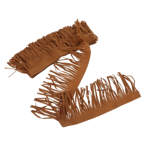 LITINKIMI PU Double-Sided Suede Fringe Trim Brown for Crafts Soft Texture