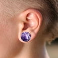 thumbnail image 3 of blue palm jewelry Pair of 13/16 INCH Amethyst Double Flare Stone Ear Plugs Expander Gauges E553, 3 of 3