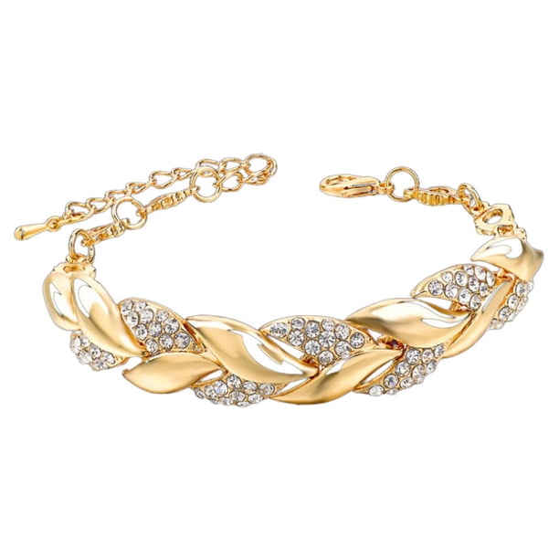 Pulsera de oro con las señoras de la joyería de moda de la mano de la hoja colgante de regalo pulseras