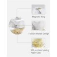 thumbnail image 3 of Gold Paper Clips In Elegant Magnetic Marble White Clip Holder, 28mm, 100 Clips Per Box, 3 of 5