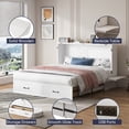 thumbnail image 5 of ZAFLY Solid Wood Queen Size Murphy Chest Bed with Mattress, Convertible Wall Bed into Cabinet with Drawer and Usb Charging Station for Apartment/Bed Room, White, 5 of 9