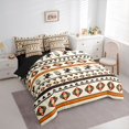 thumbnail image 3 of Homewish Retro Boho Tribal 7 Pieces Bedding Comforter Set,Rustic Farmhouse Horse Full Bedding Set,Orange Beige Fitted Sheet Flat Sheet For Boy Kids,Ultra Soft Home Decor Reversible, 3 of 8