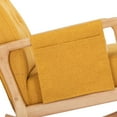 thumbnail image 6 of Accent Rocking Chair With Ottoman, Modern Fabric Upholstered Armchair with Thicken Padded Cushion and High Backrest, Glider Rocker with Side Pocket and Solid Wood Base, Yellow, 6 of 7