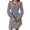 Gray, variant on Aayomet Sweater Dresses Long Fashionable Solid V Neck Knit Dress Warm Temperament Skirt (Khaki, L)