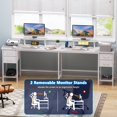 thumbnail image 6 of Satifur 66" L-Shaped Desk with Power Outlets, 4 Fabric Drawers & 2 Monitor Stands, Convertible Two Person Home Office Desk,White, 6 of 9