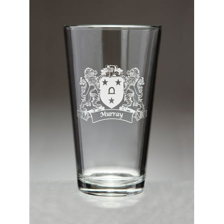 

Murray Irish Coat of Arms Lions Pint Glasses (Sand Etched)