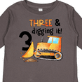thumbnail image 4 of Inktastic Three and Digging It Bulldozer 3rd Birthday Boys or Girls Long Sleeve Toddler T-Shirt, 4 of 5