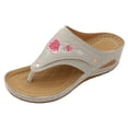thumbnail image 5 of Pandaie Orthopedic Sandals for Women 2026 Summer Slip on Beach Flip Flops Arch Support Flower Dressy Wedge Casual Boho Slippers Grey Size 6.5, 5 of 6