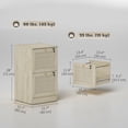 thumbnail image 2 of Boho 2 Drawer Filing Cabinet with Lock, Oak Wood Grain Office Storage Cabinet with Natural Rattan Accents, Fits A4 & Letter Size Files, Compact Design for Home Office or Study, 2 of 7