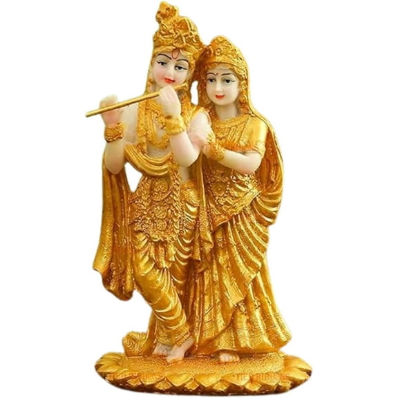 Handicrafts Gold Plated Radha Krishna Idol Statue Showpiece Decorative Items for Home Decor